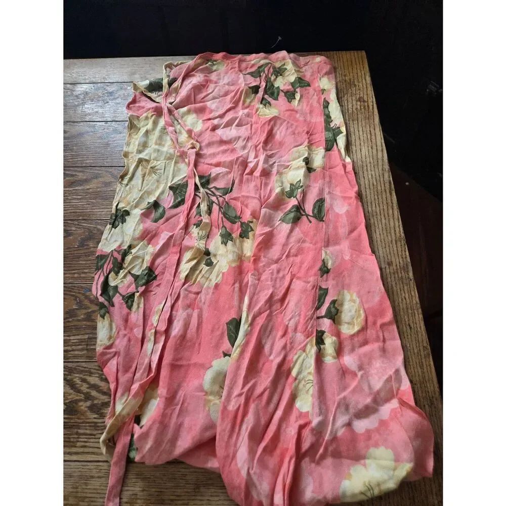 Reformation Lucia Maxi Skirt Hanoi Wrap Front Slip High Rise Pink Floral sz XS